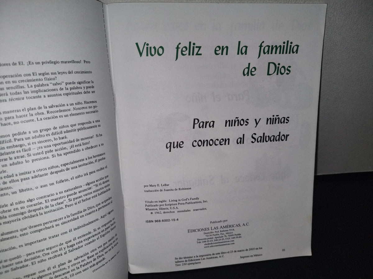 74- Vivo Feliz En La Familia De Dios. Para El Niño O La Niña Que Conoce Al Salvador - Mary E. Lebar