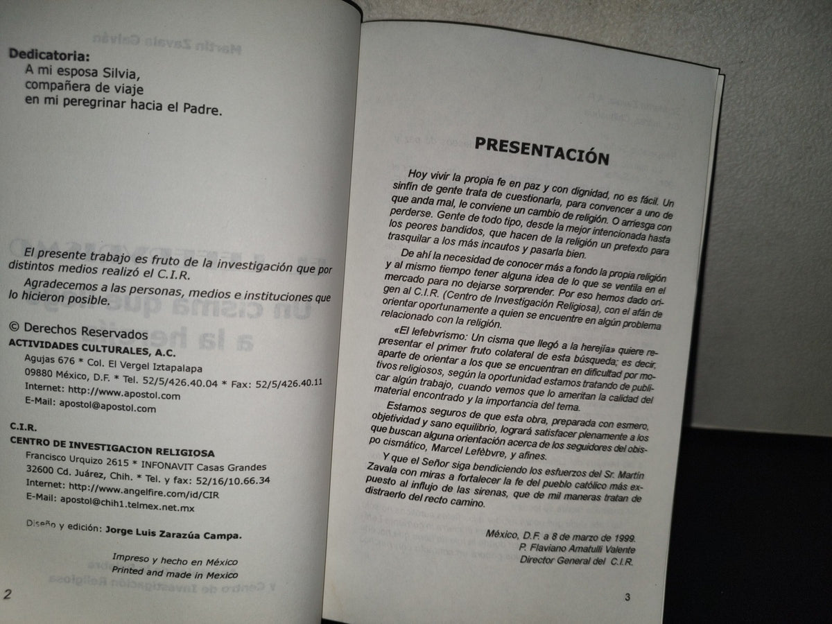 201- El Lefebvrismo. Un Cisma Que Llegó A La Herejía - Martín Zavala Galván - 1999