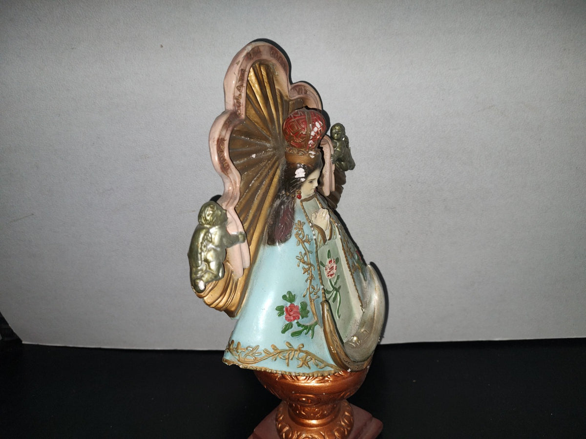 A1- Antigua Escultura Grande De Cerámica. Virgen De Zapopan, Jalisco, México - 60'S - 70'S