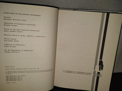 214- Política Exterior De México. 175 Años De Historia. Secretaría De Relaciones Exteriores, Primera Edición 1985. (Obra Completa. Los 4 Libros)