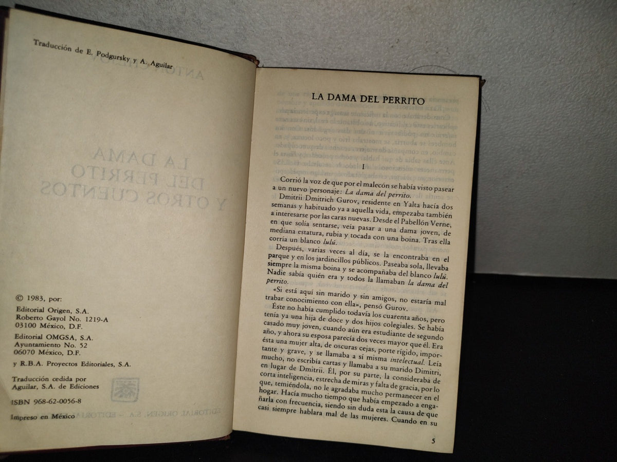 214- La Dama Del Perrito Y Otros Cuentos - Anton Chejov - Editorial Origen, 1985