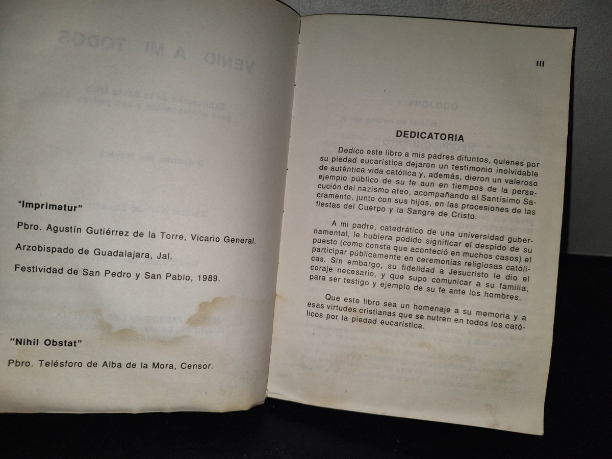 219- Venid A Mi Todos. Explicación De La Santa Misa Para Adolescentes Y Sus Padres - Guillermo Ma. Havers - Librería Parroquial De Clavería - Guadalajara, Jal., 1989
