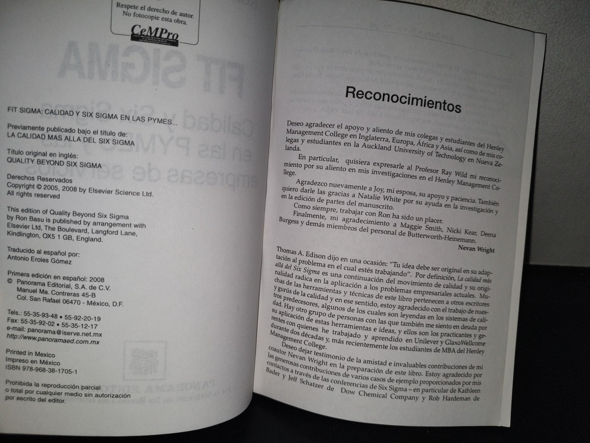 219- Fit Sigma. Calidad Y Six Sigma En Las Pymes Y Las Empresas De Servicios - Ron Basu