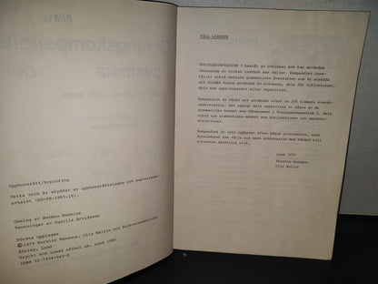 219- Método Idioma Sueco. Övningskompendium I Svenska Del 3 - Kerstin Hansson, Ulla Wallin