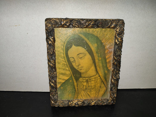 A5- Cuadro Vintage Con Imagen De La Virgen De Guadalupe - 70's - 80's