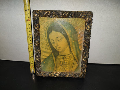 A5- Cuadro Vintage Con Imagen De La Virgen De Guadalupe - 70's - 80's