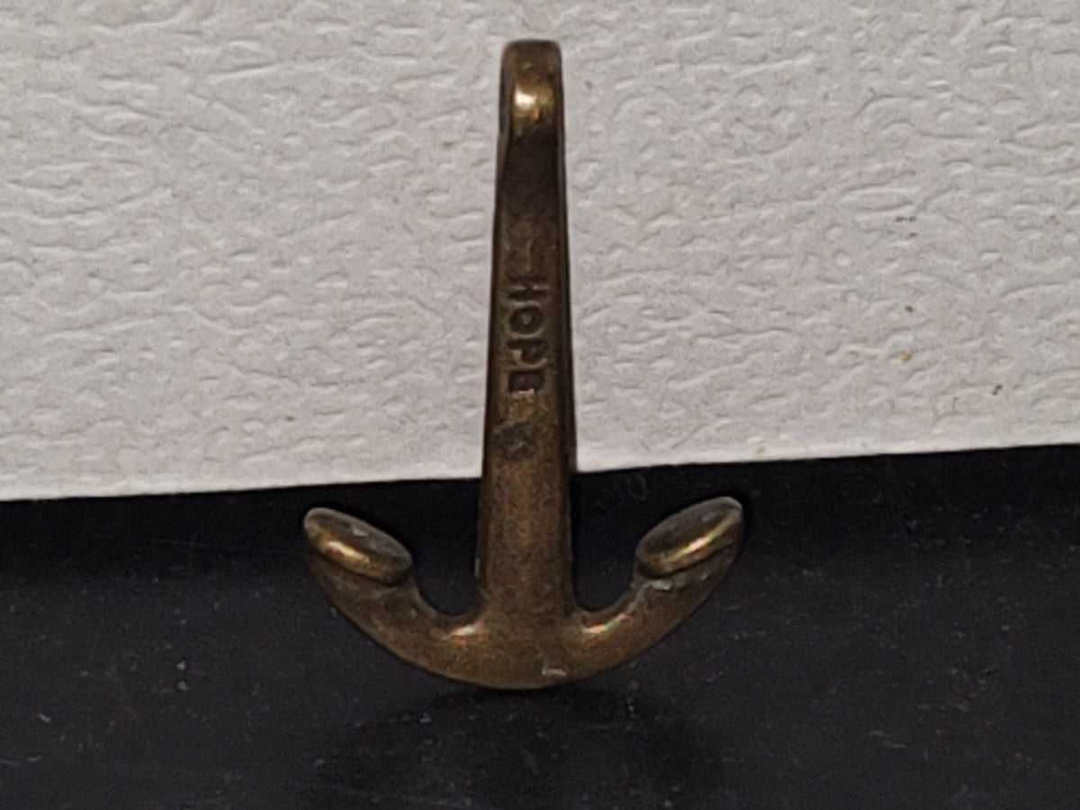 A5- Antiguo Dije De Bronce En Forma De Ancla - 70's