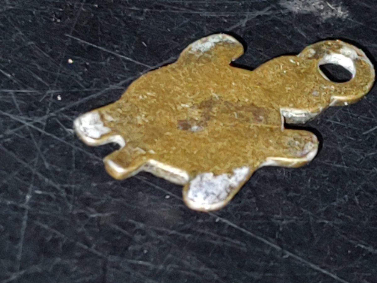A5- Antiguo Mini Dije De Bronce En Forma De Tortuga - 70's