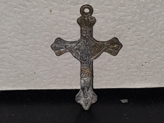 A5- Dije Crucifijo De Metal - 60'S - 70'S