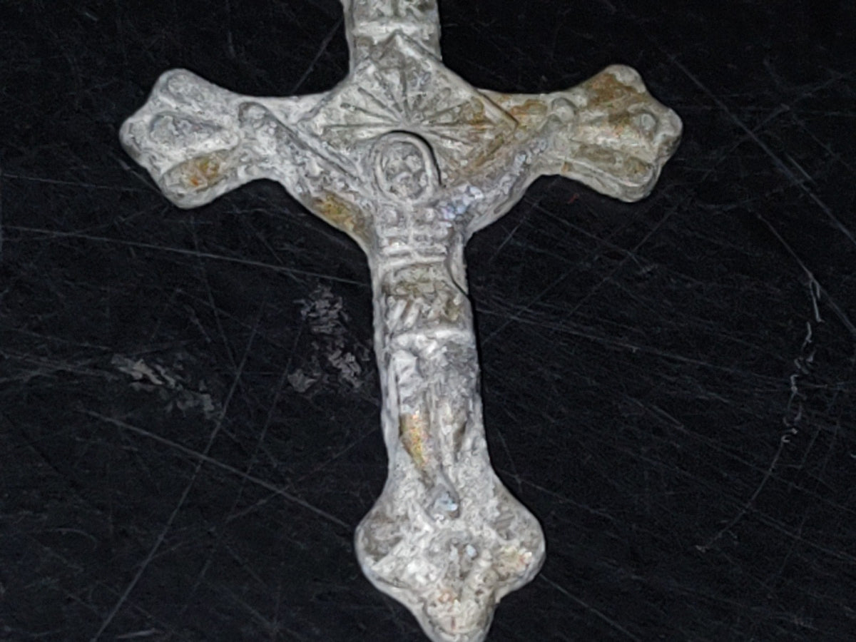 A5- Dije Crucifijo De Metal - 60'S - 70'S