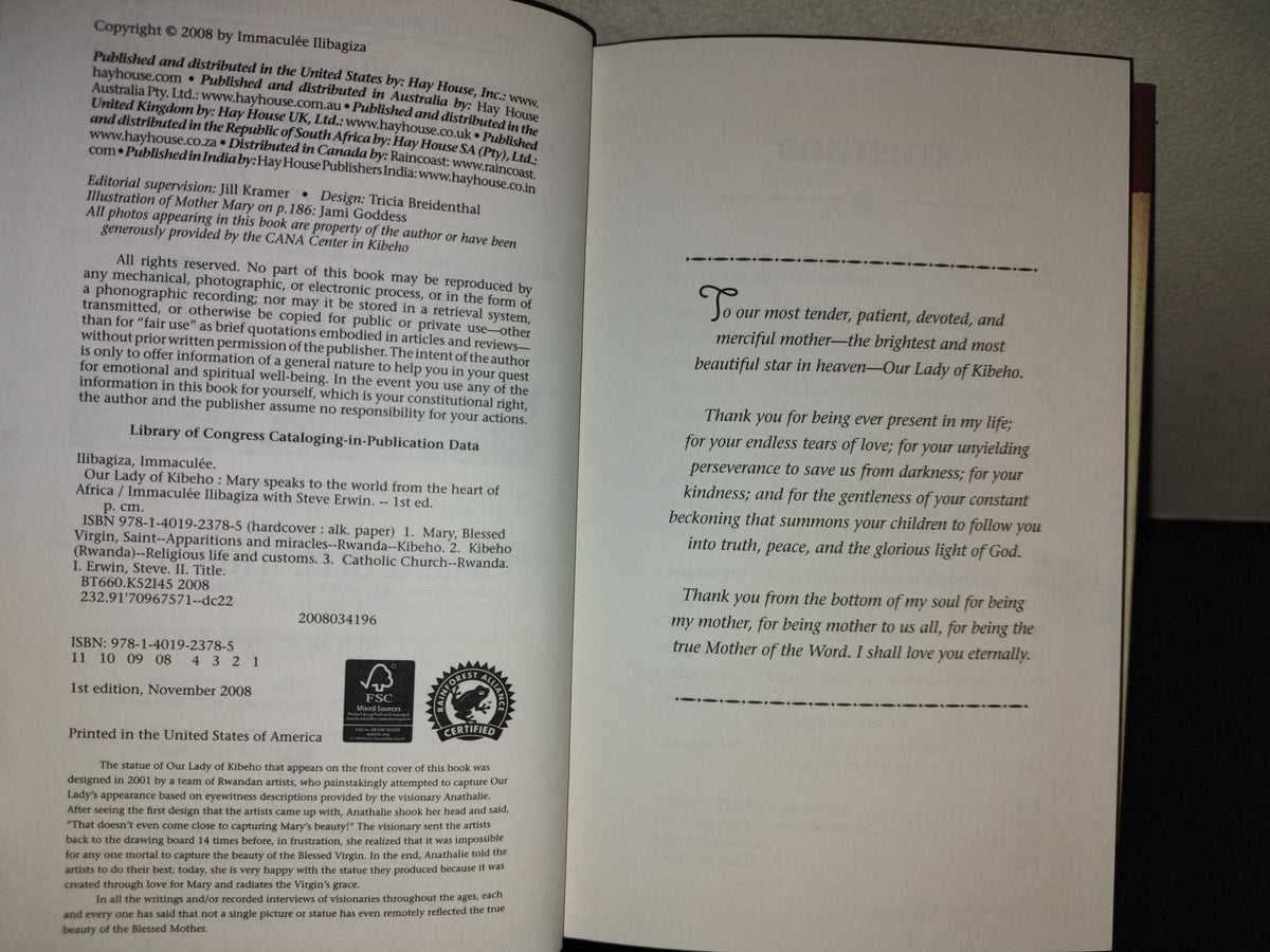 197- Our Lady Of Kibeho. Mary Speaks To The World From The Heart Of Africa - Inmaculée Ilibagiza - Hay House, Inc., 1st. Edition, November 2008