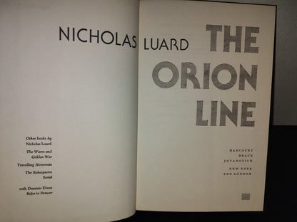 197- The Orion Line - Nicholas Luard. Harcourt Brack Jovanovich. First American Edition 1977