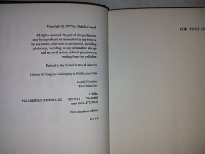 197- The Orion Line - Nicholas Luard. Harcourt Brack Jovanovich. First American Edition 1977