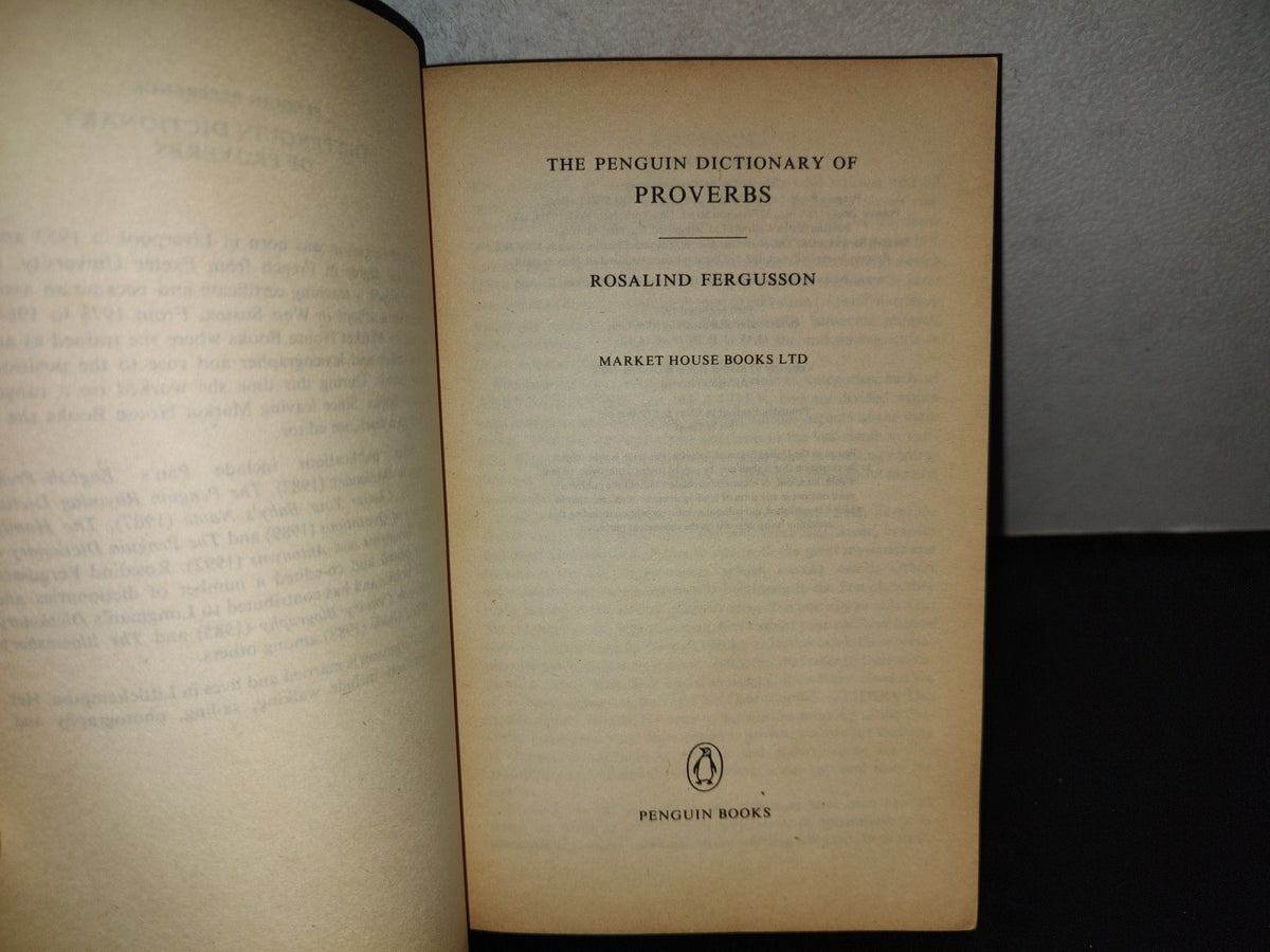 197- The Penguin Dictionary Of Proverbs - Rosalind Fergusson - First Published 1983