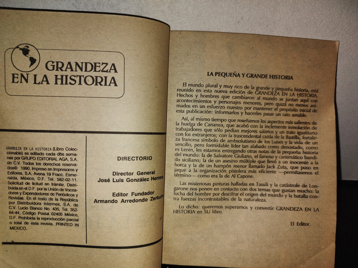 197- Grandeza En La Historia. No. 5, Masacre En Cananea, El Más Famoso Bandido Siciliano - 1990