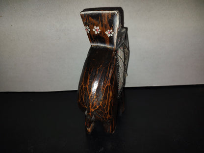 A6- Elefante Vintage Hindú De Madera Tallado A Mano - 70's - 80's