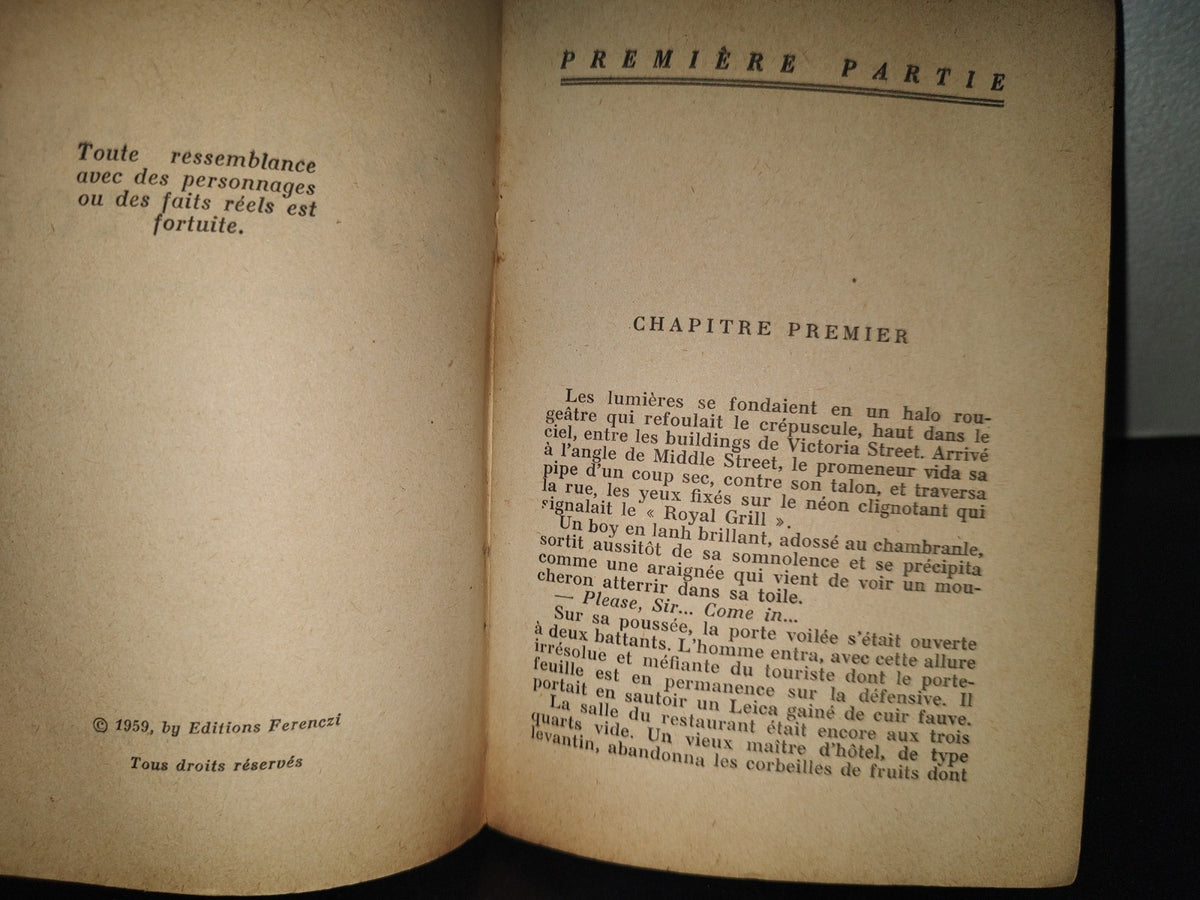 199- Payable En Or Ou En Plomb - Georges Vidal . Collection ”Feux Rouges”. Ferenczi - 1959