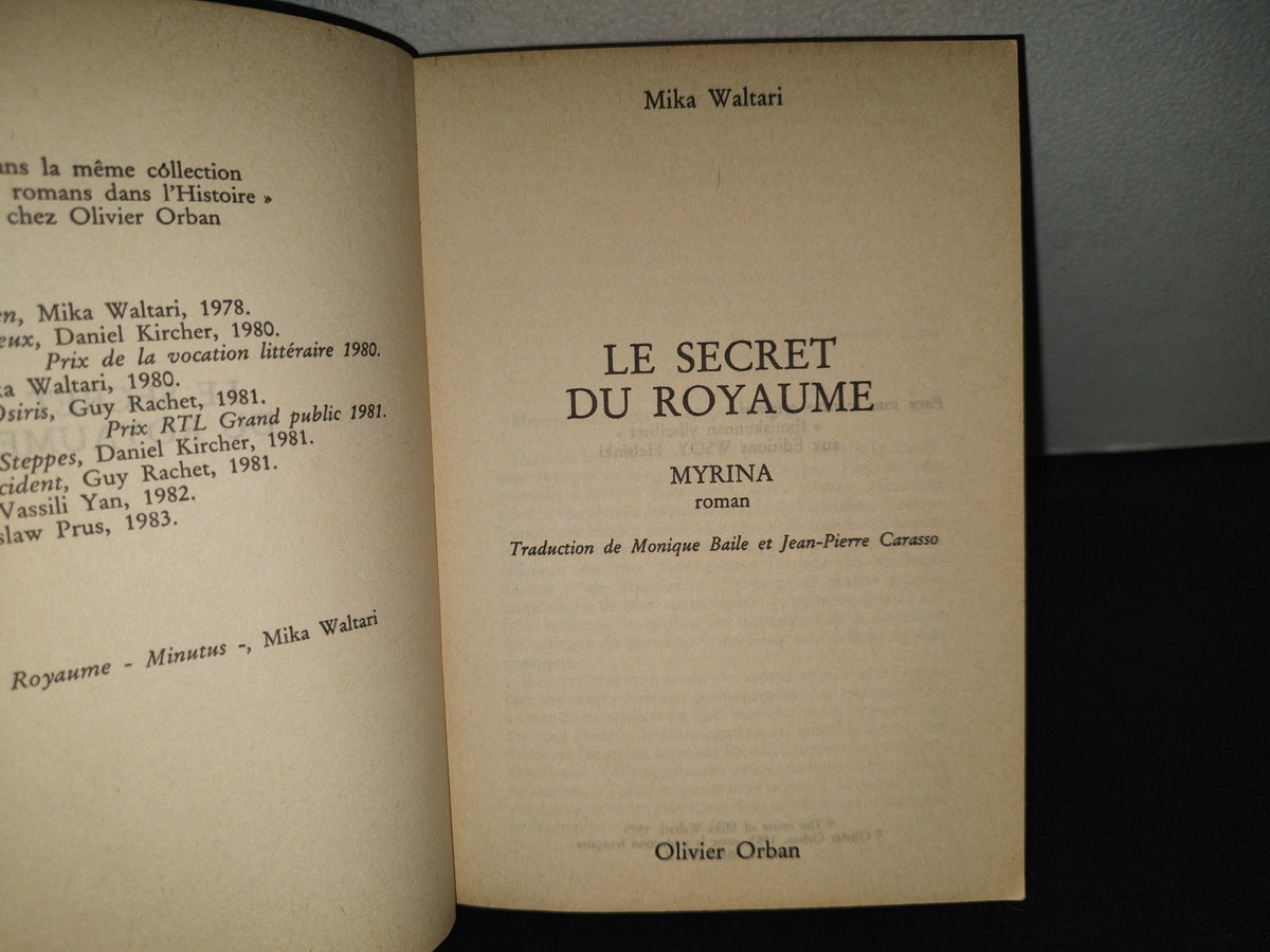 199- Le Secret Du Royaume. Myrina. Roman - Mika Waltari - 1983