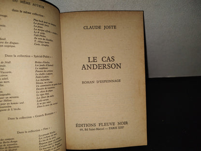 219- Le Cas Anderson. Roman D'Espinnage - Claude Joste. Editions Fleuve Nour - 1976