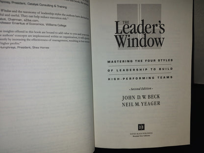 219- The Leader'S Window. Mastering The Four Styles Of Leadership To Build High-Performing Teams - John D. W. Beck, Neil M. Yeager
