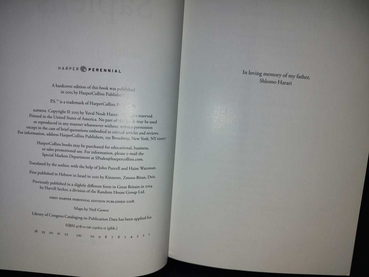 219- Sapiens. A Brief History Of Humankind - Yuval Noah Harari - First Harper Perennial Edition 2018
