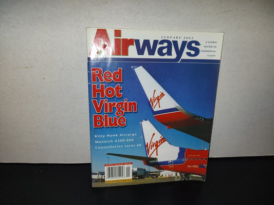 219- Airways. A Global Review Of Commercial Flight. Red Hot Virgin Blue - January 2003