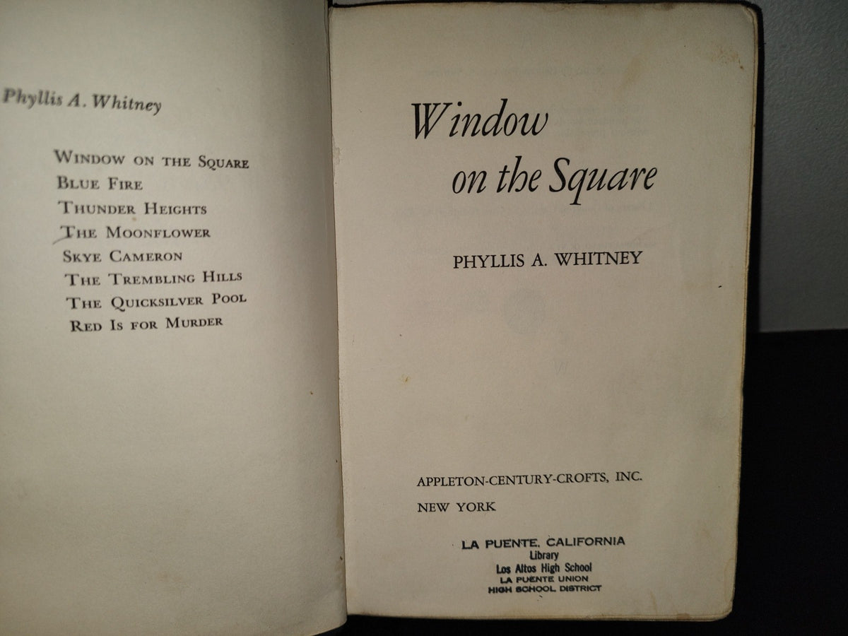 196- Window On The Square. A Novel Of Suspense By Phyllis A. Whitney - 1962