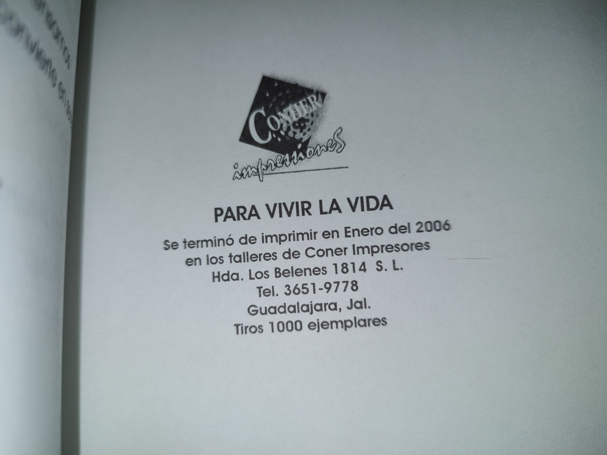 196- Para Vivir La Vida - Conher Impresiones, 2006