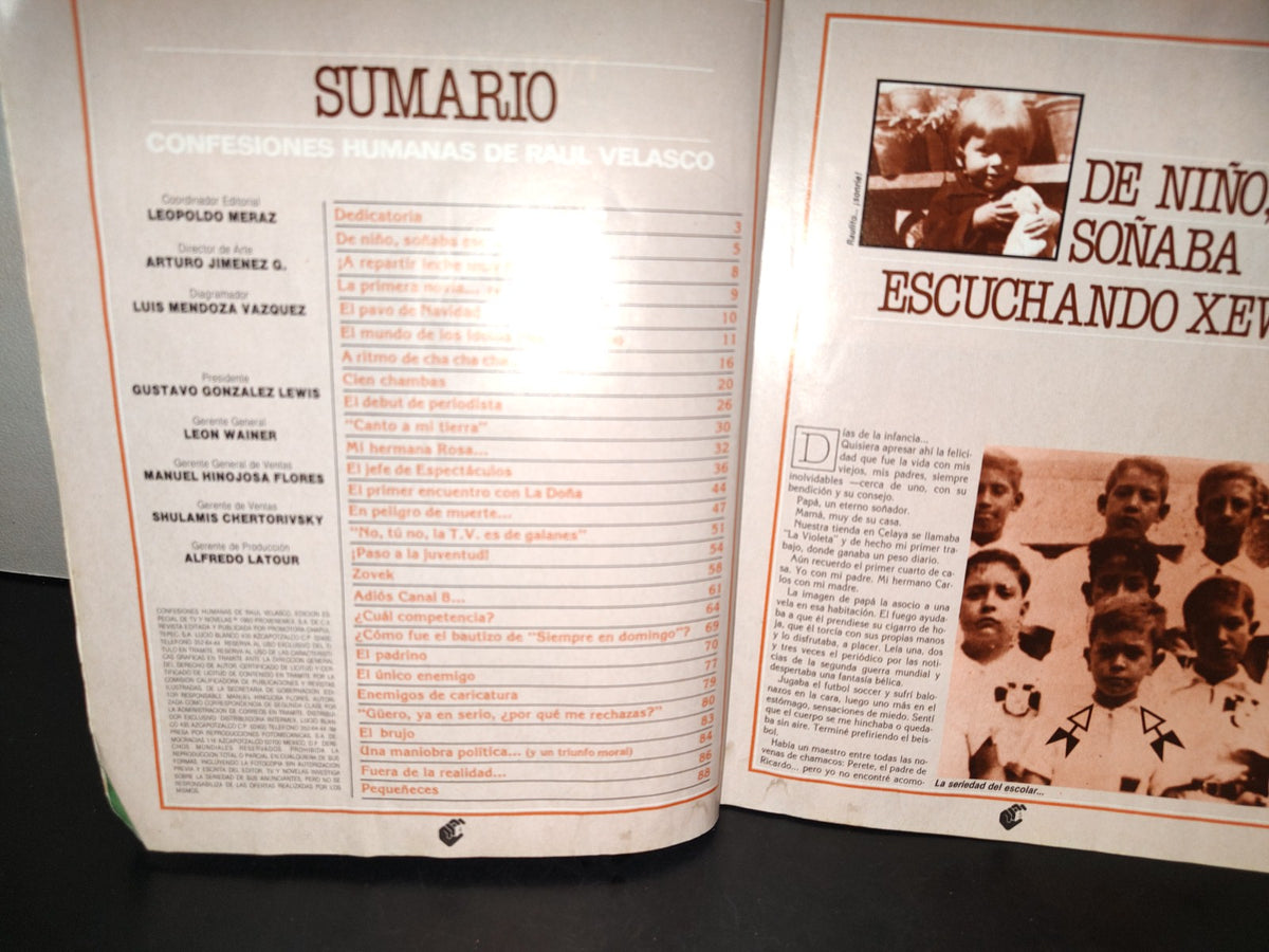196- Confesiones Humanas De Raúl Velasco. Edición Especial De TvyNovelas - 1983