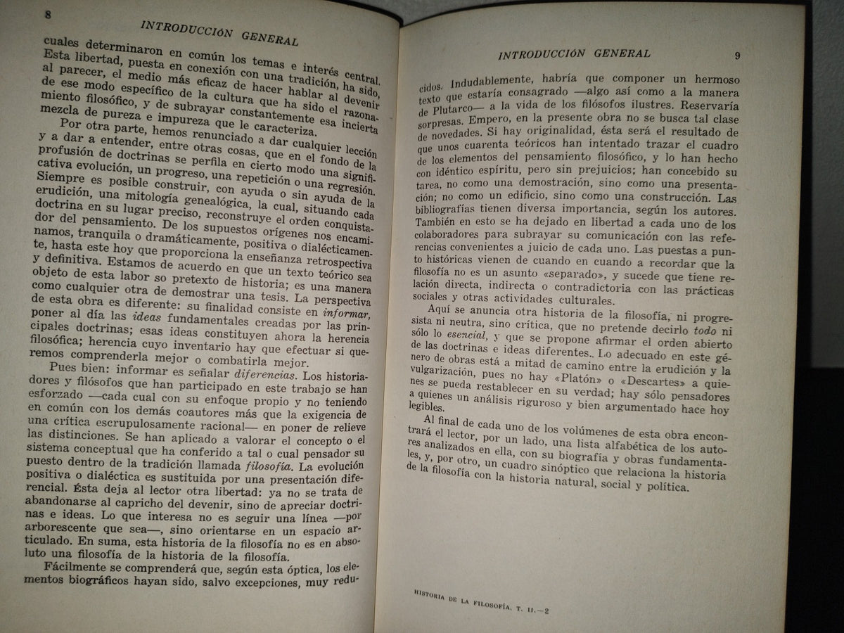 200- Historia De La Filosofía. Tomo II. Tercera Parte. La Filosofía Del Mundo Moderno. (Siglos XVI Y XVII). Cuarta Parte. (El Siglo XVIII). Los Ilustrados. Espasa-Calpe 1976