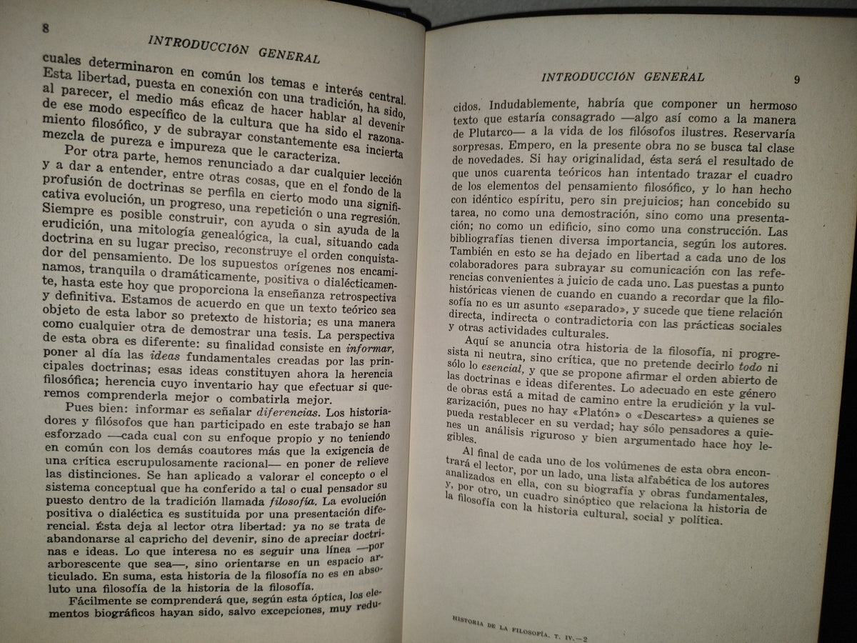 200- Historia De La Filosofía. Tomo IV. Séptima Parte. La Filosofía De Las Ciencias Sociales. (De 1860 A Nuestros Días). Octava Parte. Historia De La Filosofía (El Siglo XX) - Espasa-Calpe, 1976