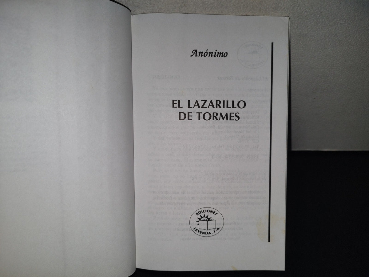 220- El Lazarillo De Tormes - Anónimo . Ediciones Leyenda, S. A., 2011