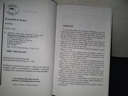 220- El Lazarillo De Tormes - Anónimo . Ediciones Leyenda, S. A., 2011