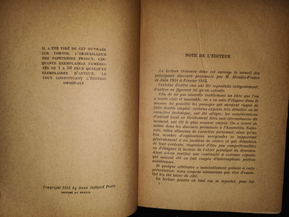 220- Gouverner C'Est Choisir **. Sept Mois Et Dix-Sept Jours. Juin 1954 -Février 1955 - Pierre Mendés-France - 1955