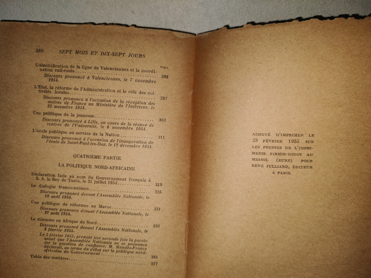 220- Gouverner C'Est Choisir **. Sept Mois Et Dix-Sept Jours. Juin 1954 -Février 1955 - Pierre Mendés-France - 1955