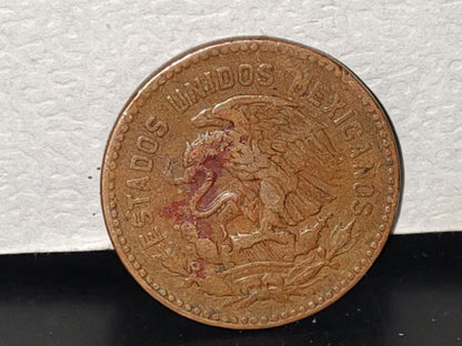 A6- Moneda Mexicana De Cobre, Cuauhtémoc: Cincuenta Centavos Mo 1956