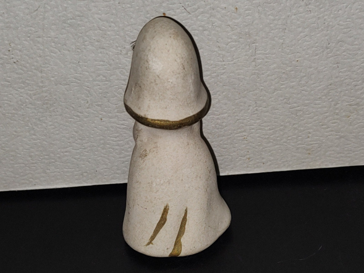 A7- Pequeña Figurilla De Cerámica Vintage: Monja Con Rosario - 1982