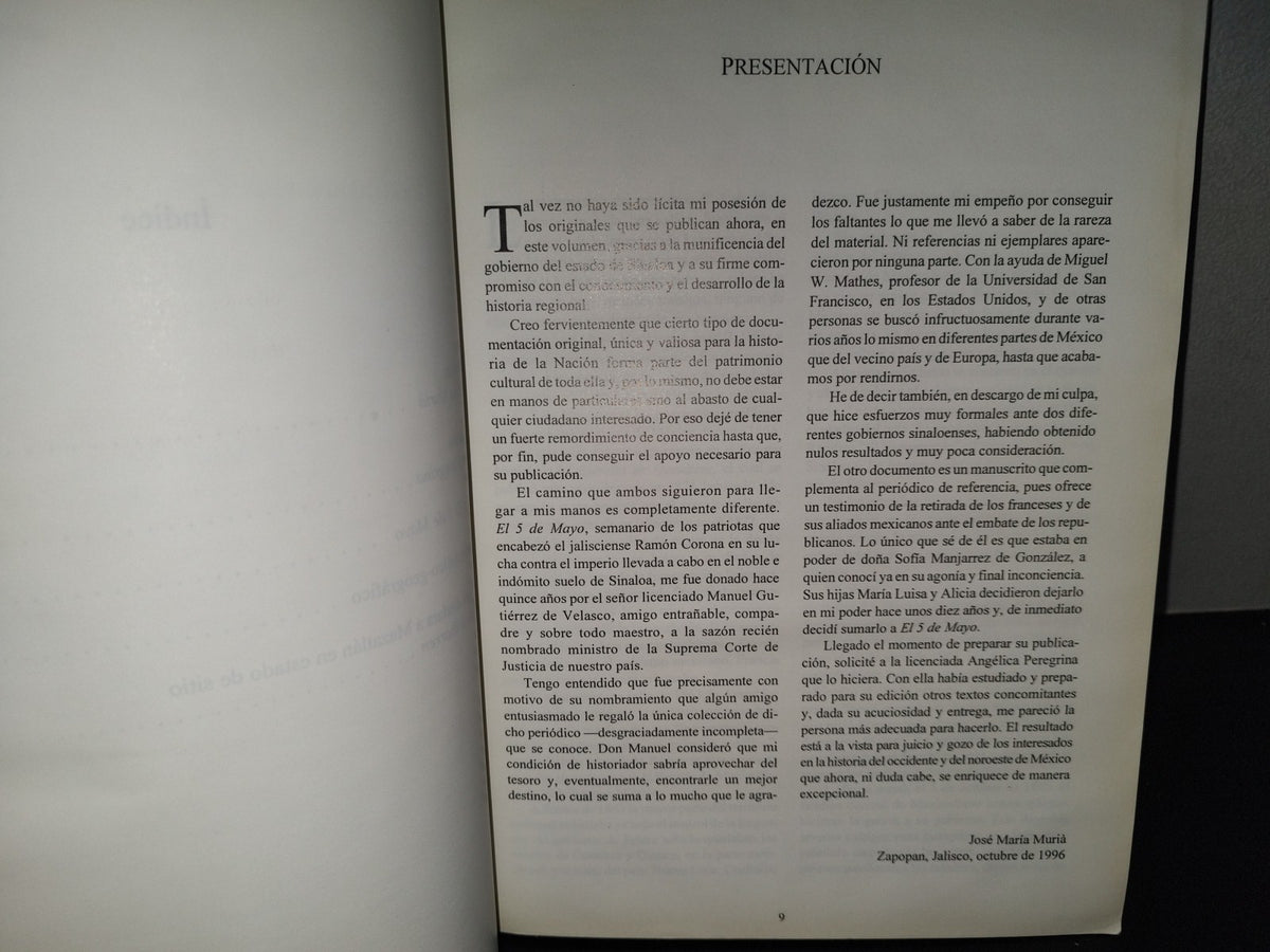 219- El 5 De Mayo. Periódico Del Ejército De Occidente 1866 - José Maria Muria - Facsimil