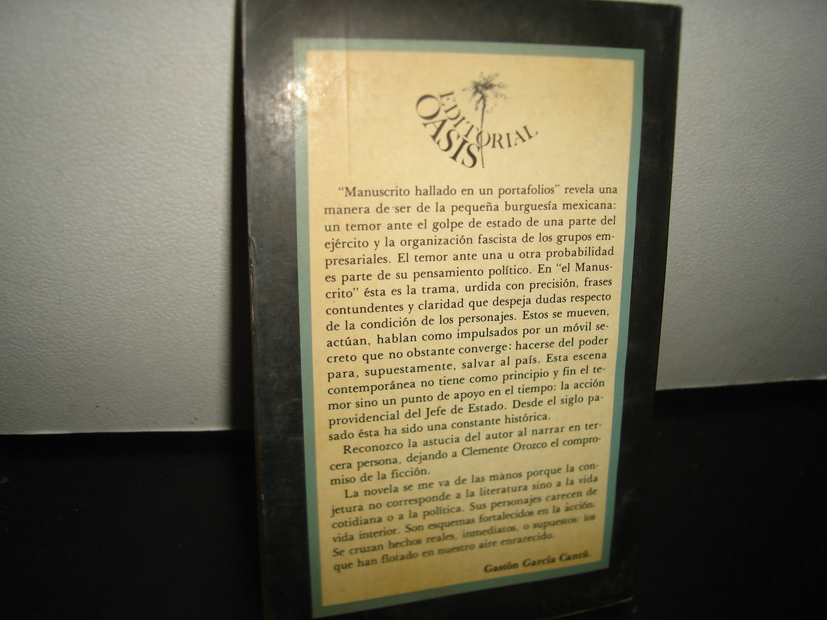 5- Libro: Manuscrito Hallado En Un Portafolios - Fernando Curiel